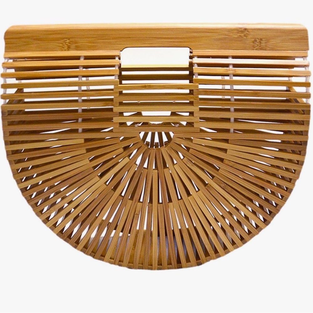Chic Bamboo Half-Moon Bag